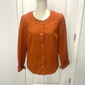 Pinky & Dianne Women's Blazer Jacket Size Medium Long Sleeves Orange Fall